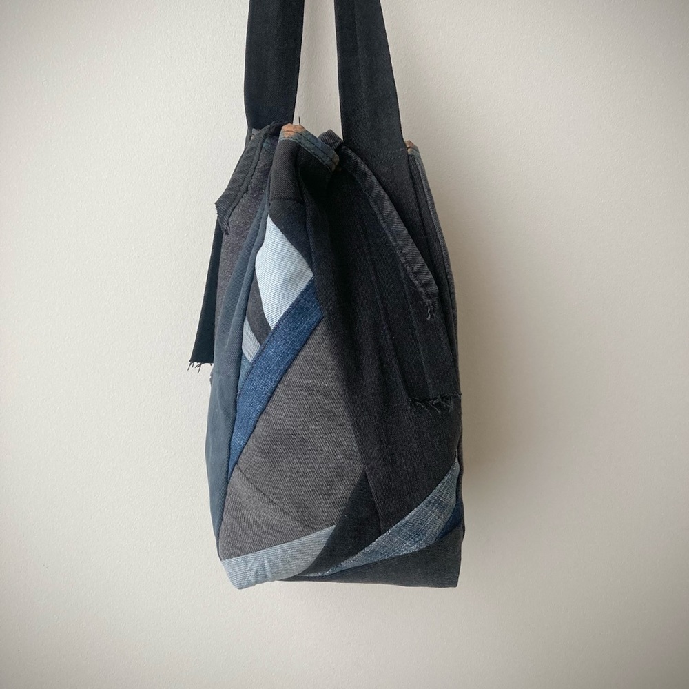 joodito origami japanese boro crossbody patchwork denim jean slouchy handbag bag - Picture 8 of 15